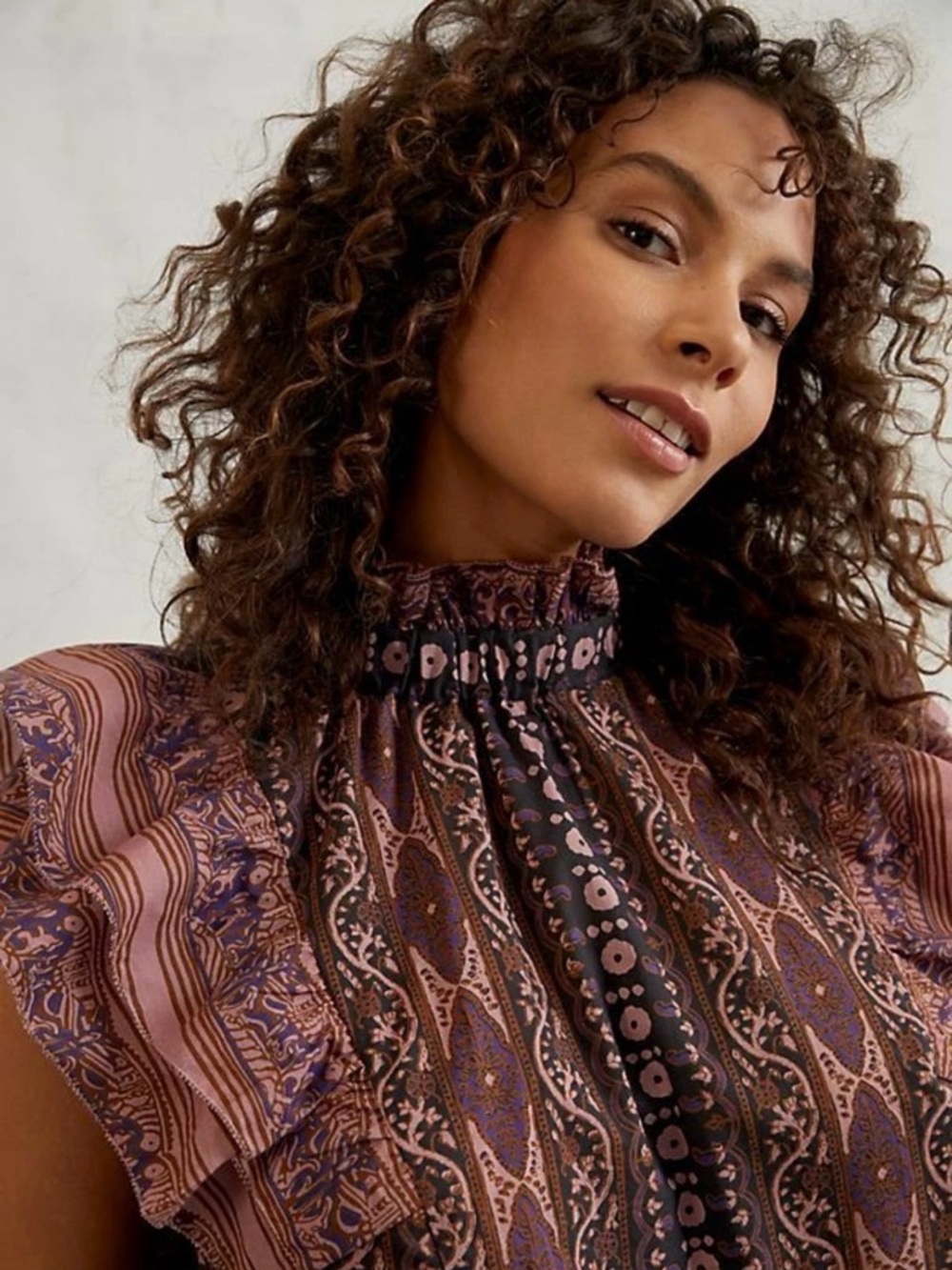 NWT Othilla for Anthropologie Thessaly Ruffled High Neck Blouse 1x